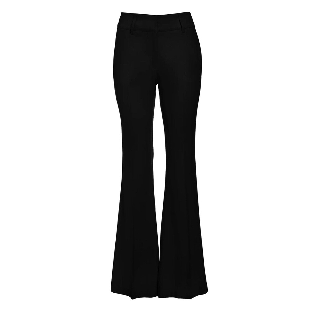 Gabriela Hearst Rhein Flared Pants Black Stretch Wool Size 44 US 8